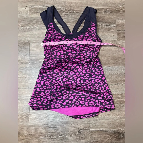 Lululemon Super Sport Tank in Mini Cherry Cheetah Ultra Violet Naval Blue Size 6 - Picture 8 of 8